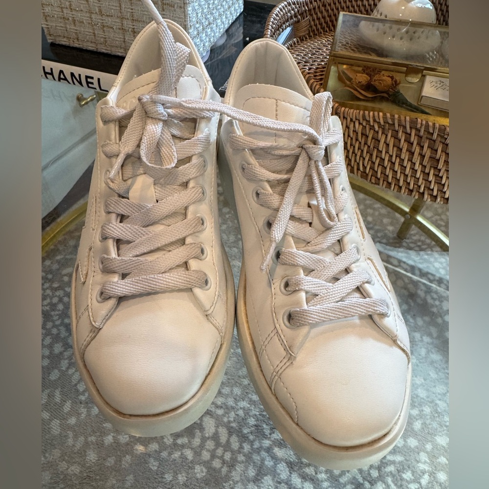 GOLDEN GOOSE Unisex Pure Star Leather Sneakers Optic White sz. 38 - Picture 11 of 14